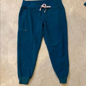 Teal Jogger Pants with Pink Drawstring